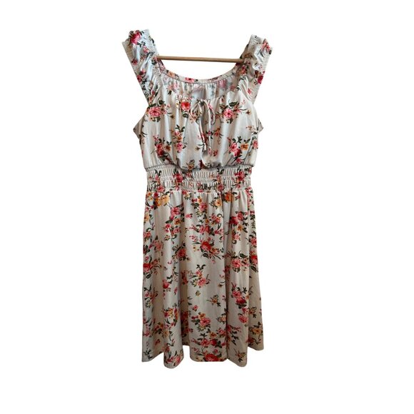 No Boundaries Floral Print Sleeveless Sundress Mini Dress Women's Size S - Picture 1 of 4